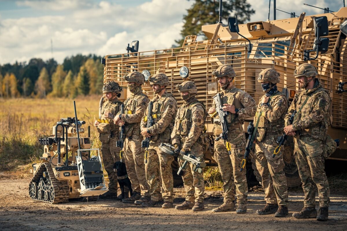 Guests from several Joint Expeditionary Force member states watched British engineers and infantry at work at Vaiņode airfield, Latvia, during exercise TARASSIS, October 7, 2025.