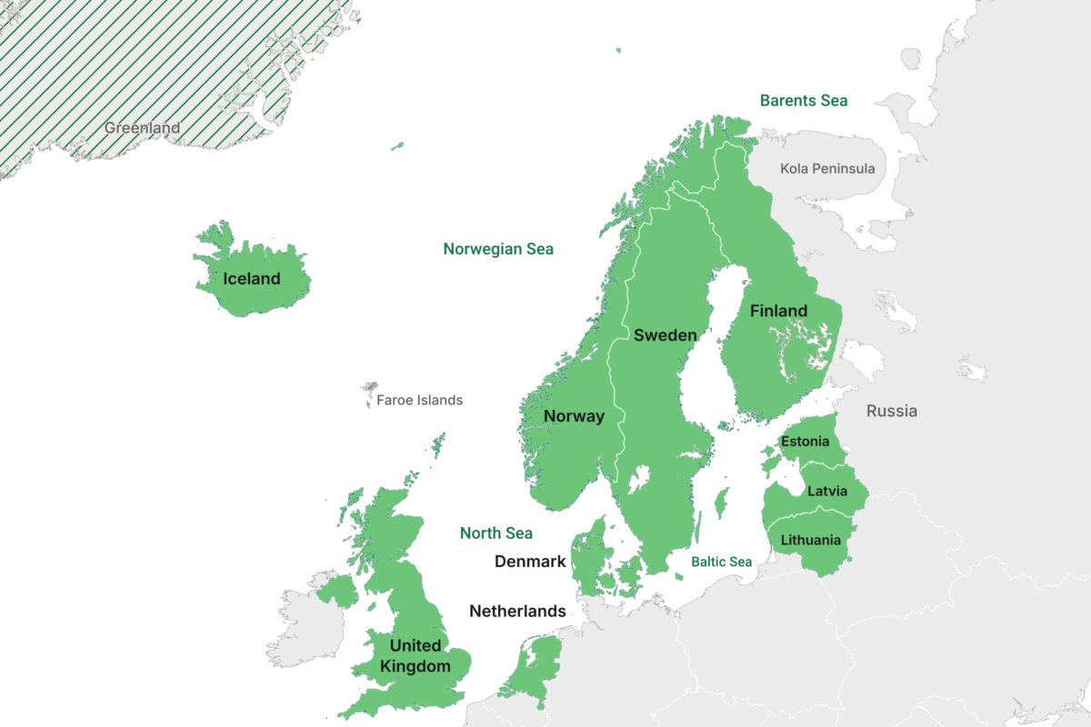 Map of the ten nations of the Joint Expeditionary Force